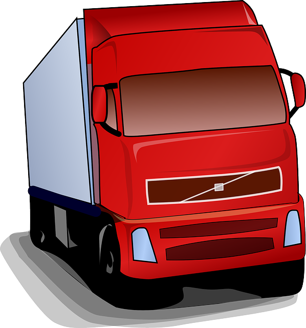 truck, lorry, red