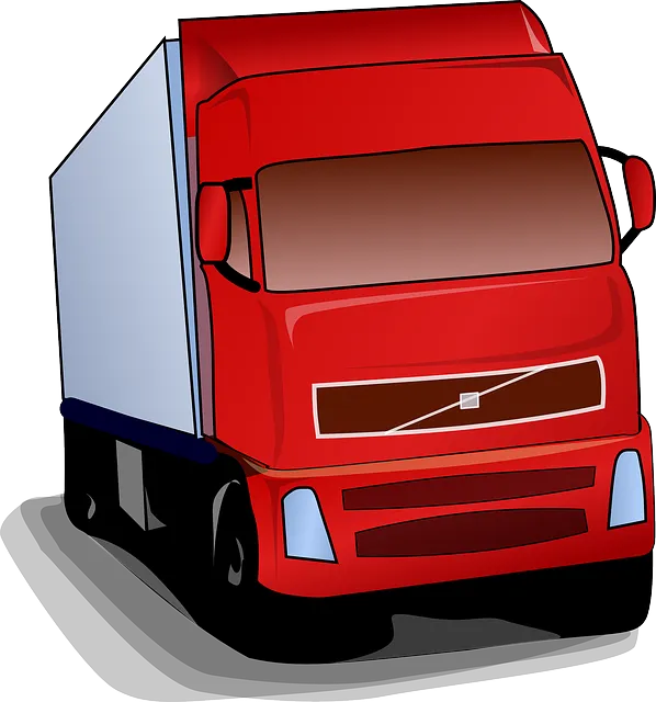 truck, lorry, red