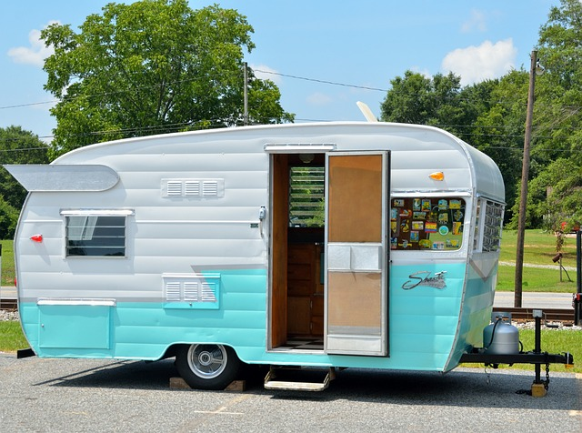 old, restored camper, recreation
