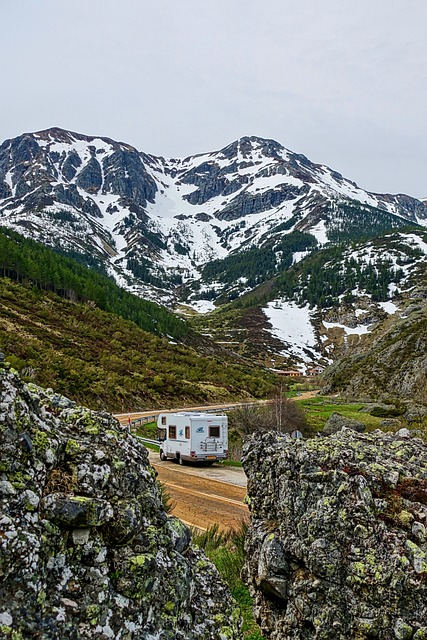 camper, mountains, van