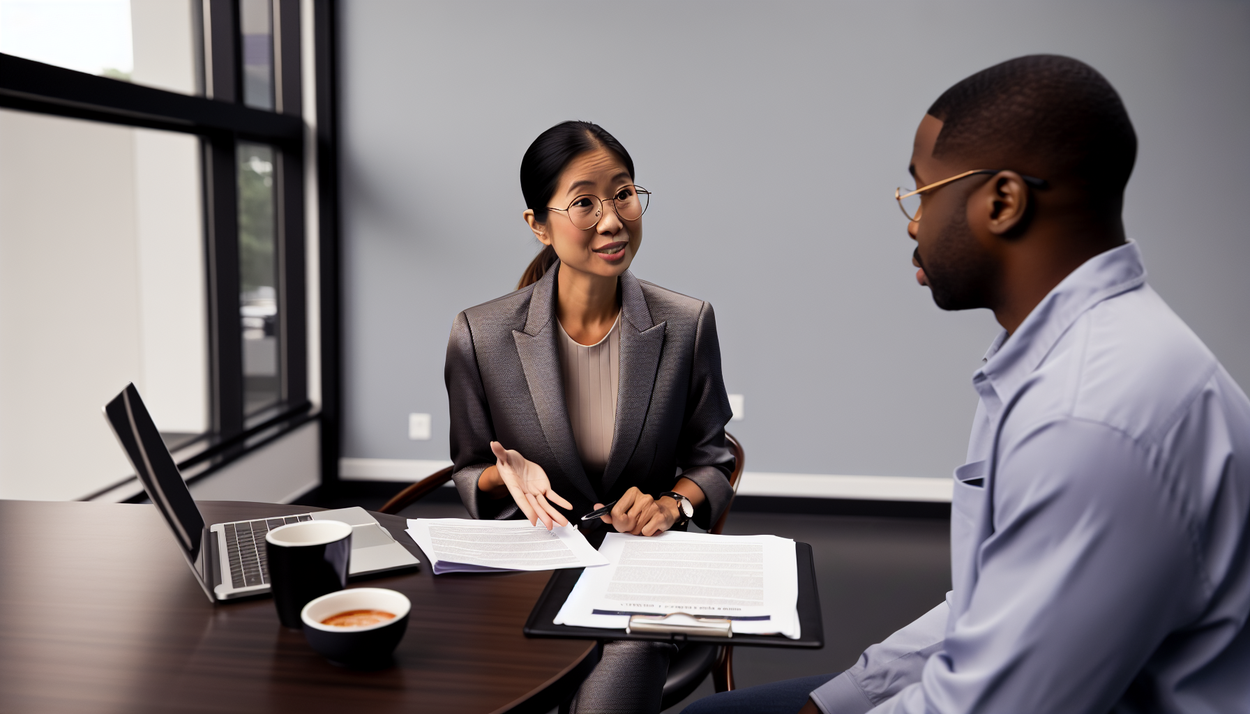 Car accident lawyer providing legal consultation to a client