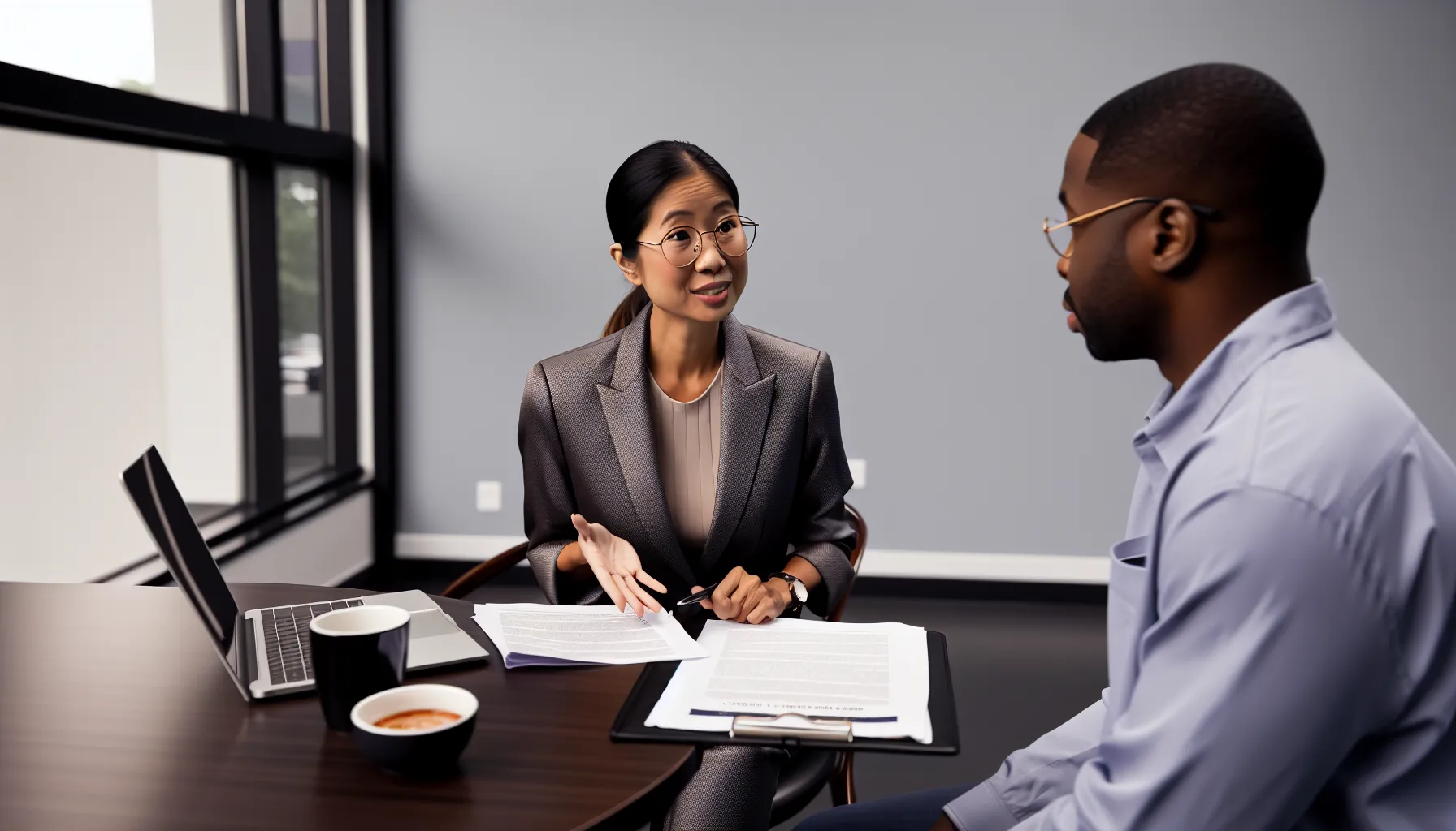 Car accident lawyer providing legal consultation to a client