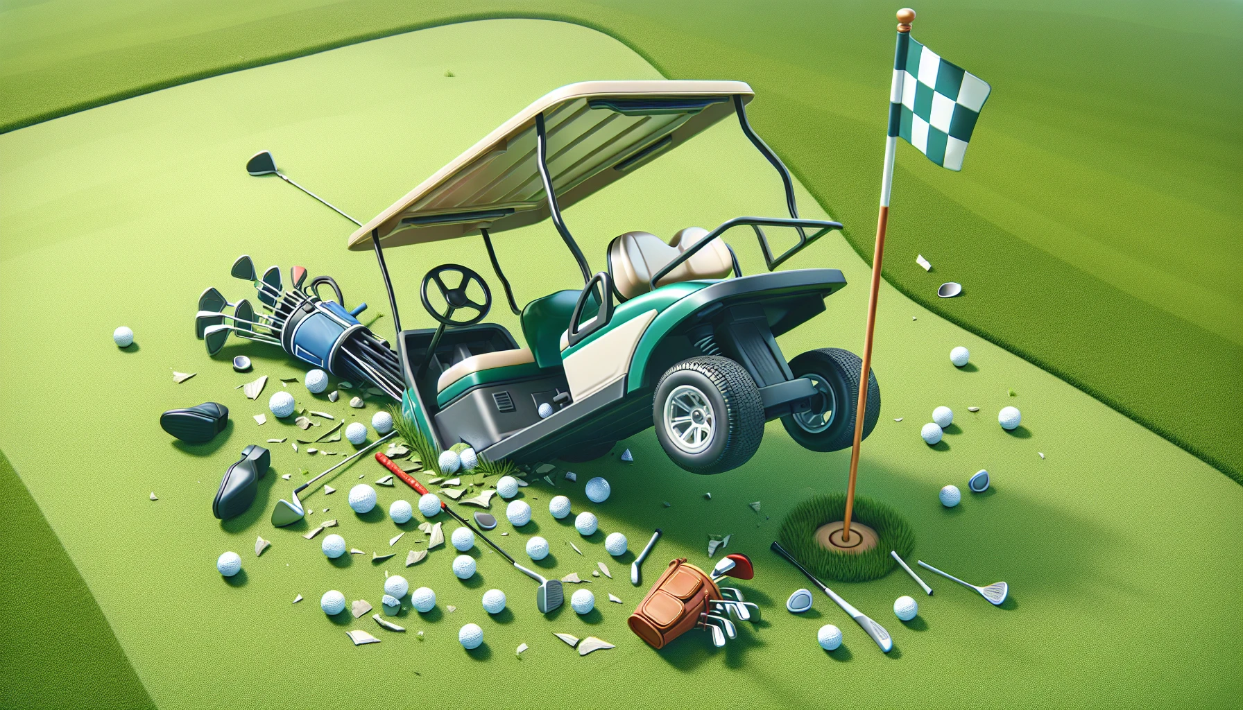 Golf cart rollover accident