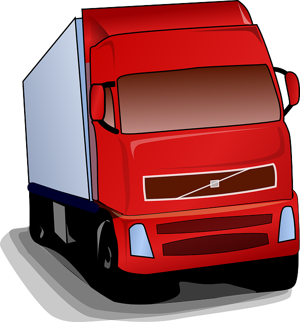 truck, lorry, red