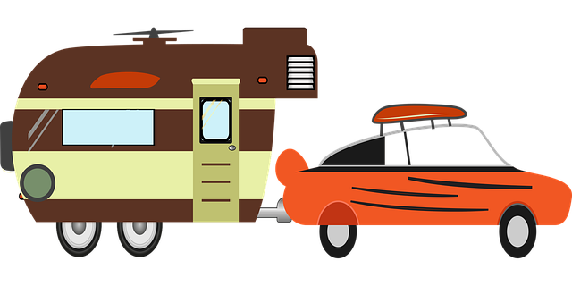 caravan, pickup, truck