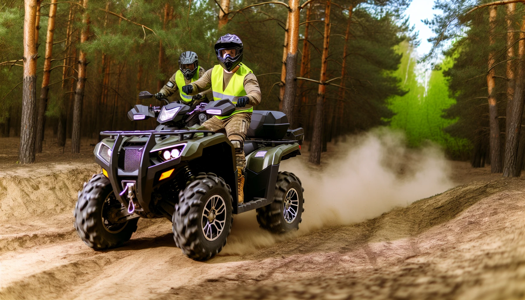 Rider wearing protective gear on an ATV