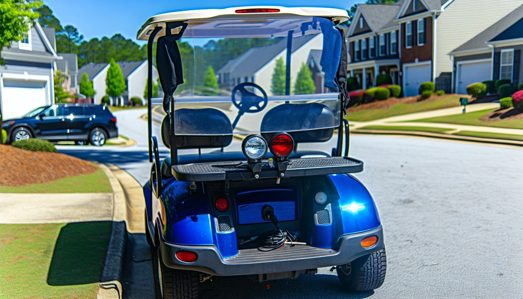Street-legal golf cart with brake lights