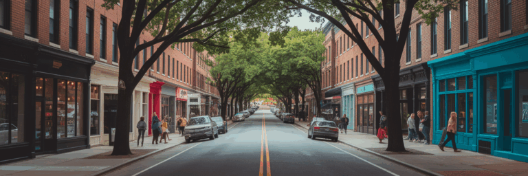 Street view of North Highland Avenue Atlanta.